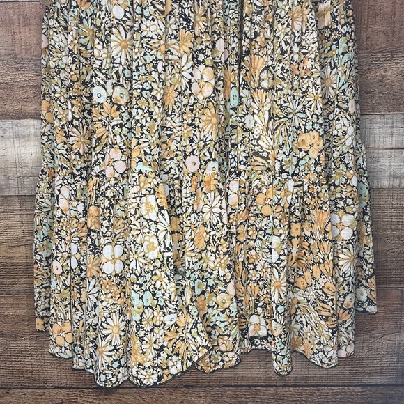 Free People Feeling Groovy Maxi Dress Black Combo Floral Size Small - Picture 8 of 14